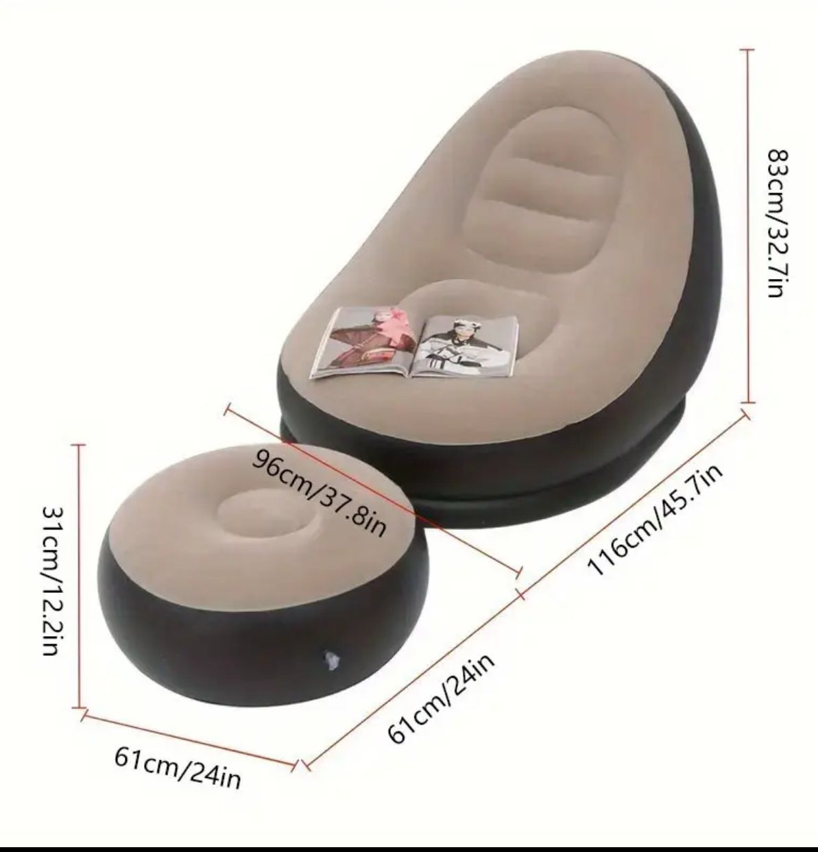 Sillón Inflable con Reposapiés – Relájate en Cualquier Lugar
