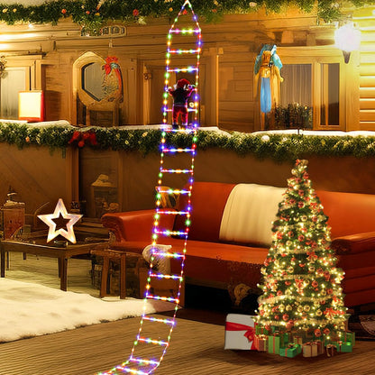Escalera LED Navideña con Santa Trepador — La Decoración que Hipnotiza🎄✨