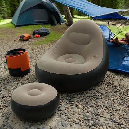 Sillón Inflable con Reposapiés – Relájate en Cualquier Lugar
