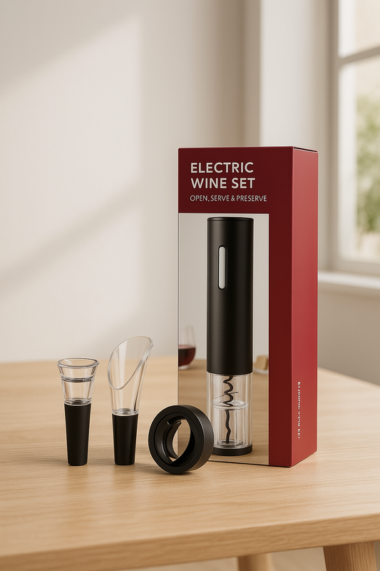 Set Destapador de Vino Eléctrico 4 en 1